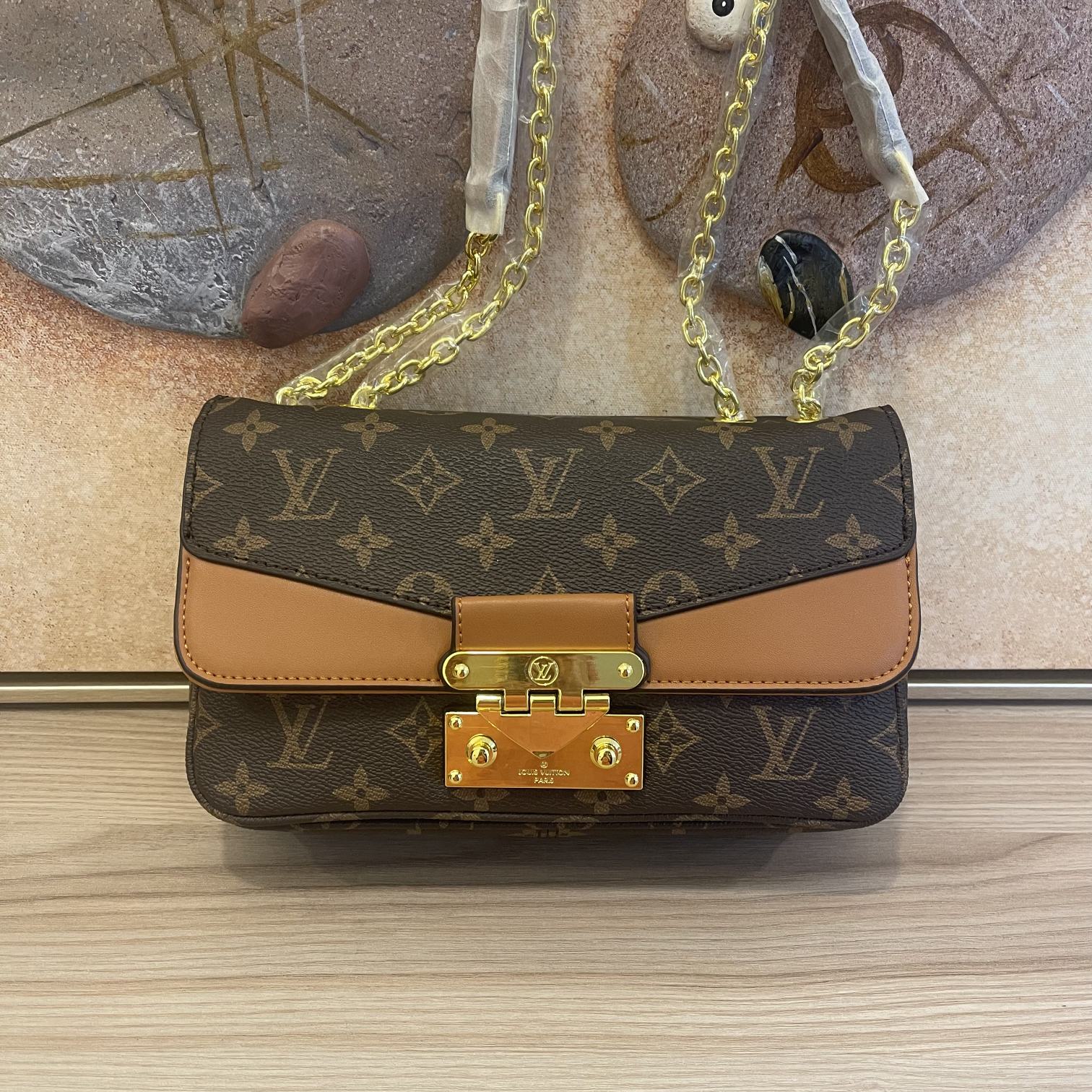 Replica Louis Vuitton Marceau Chain Handbag- Black/Brown - Image 6