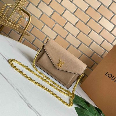 Replica Louis Vuitton Mylockme Chain Bag M56137 Beige/Navy/Pink