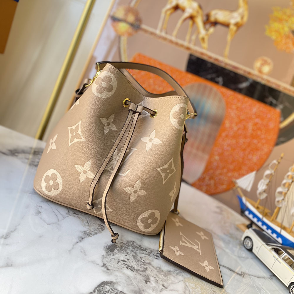 Replica Louis Vuitton Neonoe Mm Bucket Bag- Black/Brown - Image 6