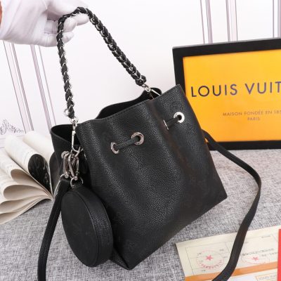 Alternative view of Replica Louis Vuitton Bella Bucket Bag Black/Pink/Grey
