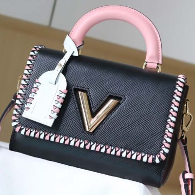 Alternative view of Replica Louis Vuitton Twist Mm Handbag Black/Pink/Brown