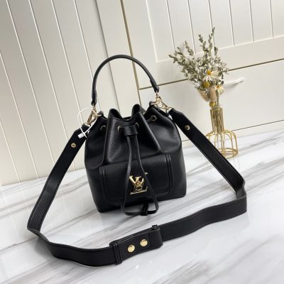 Alternative view of Replica Louis Vuitton Lockme Bucket Black/Brown/Grey