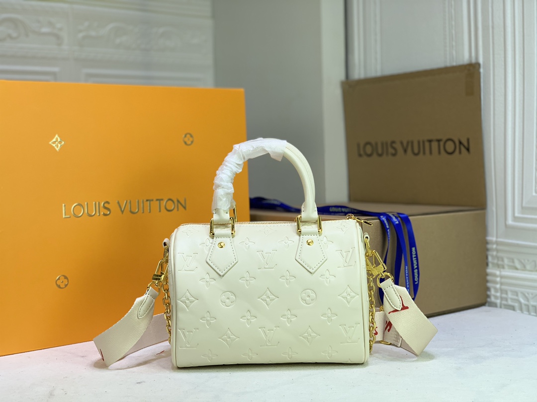 Replica Louis Vuitton Limited Edition Speedy Bandouliere 22 White/Pink - Image 3