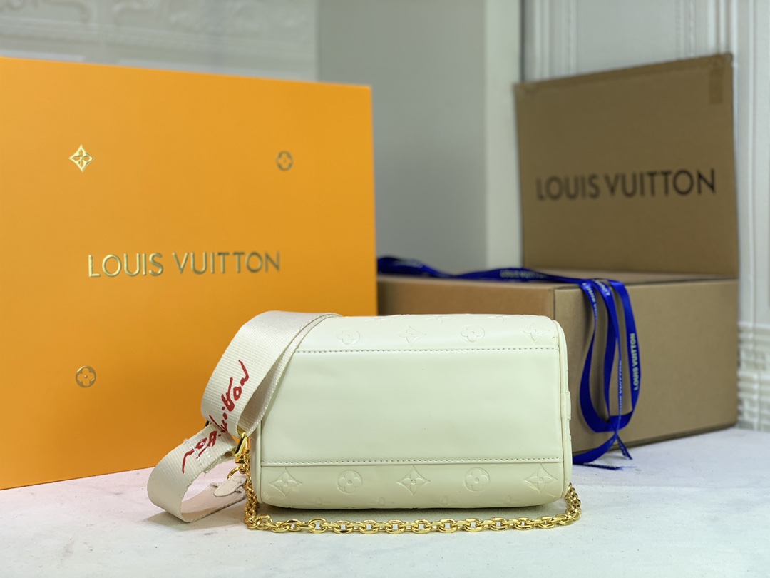 Replica Louis Vuitton Limited Edition Speedy Bandouliere 22 White/Pink - Image 4