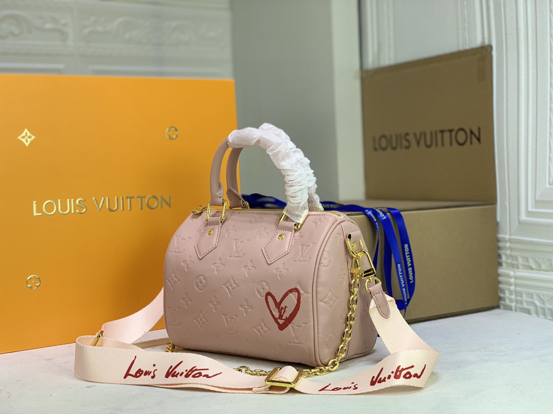 Replica Louis Vuitton Limited Edition Speedy Bandouliere 22 White/Pink - Image 9