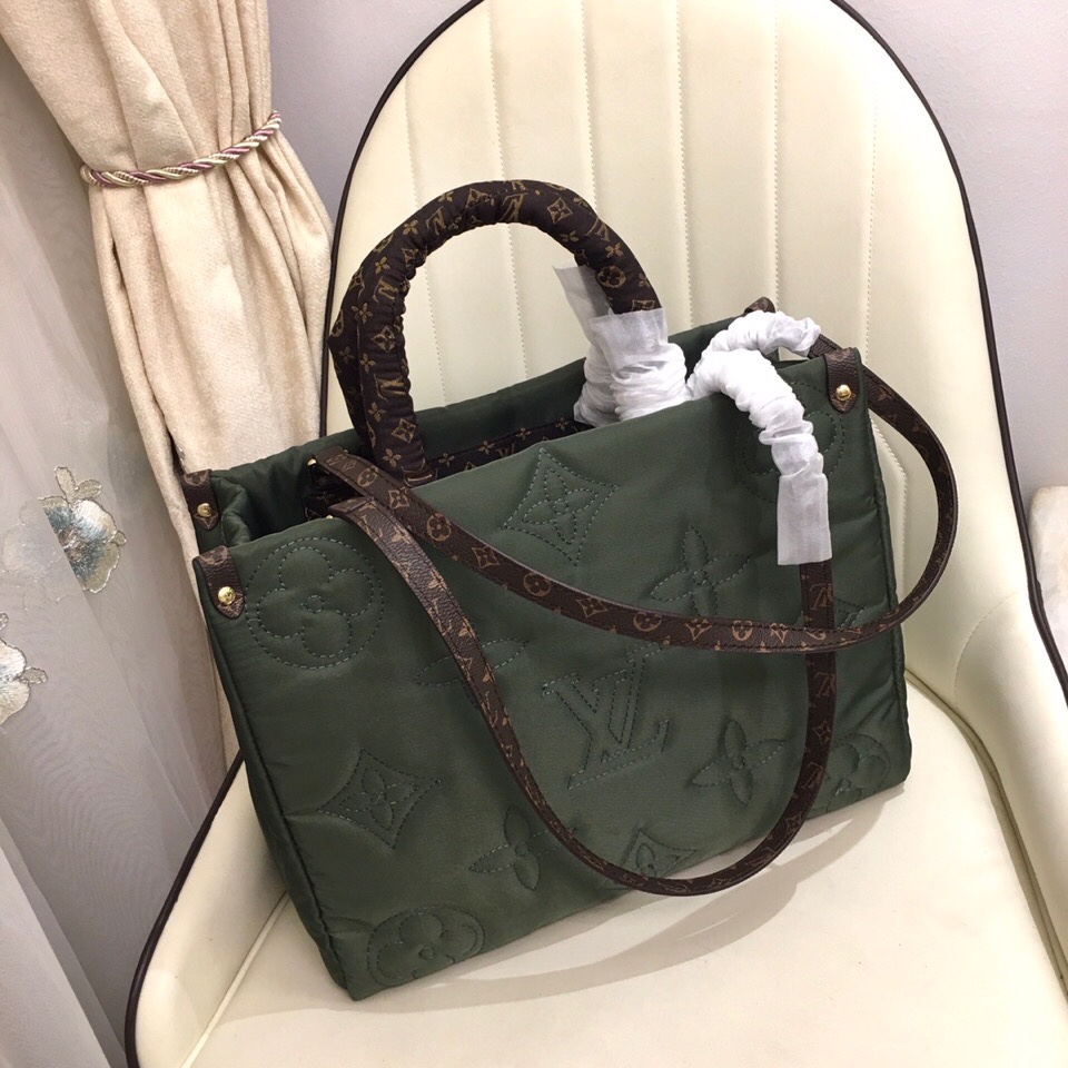 Replica Louis Vuitton Onthego Gm Tote Bag- Green - Image 3