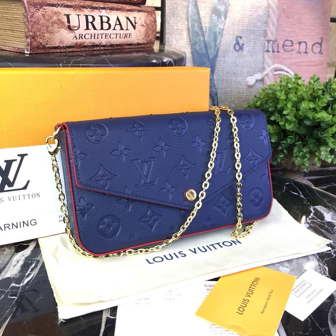 Replica Louis Vuitton Felicie Pochette Black/Blue/Red - Image 3