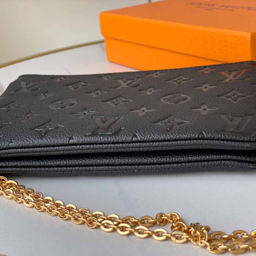 Replica Louis Vuitton Aaa- Double Zip Pochette M68568 Black/Blue - Image 7