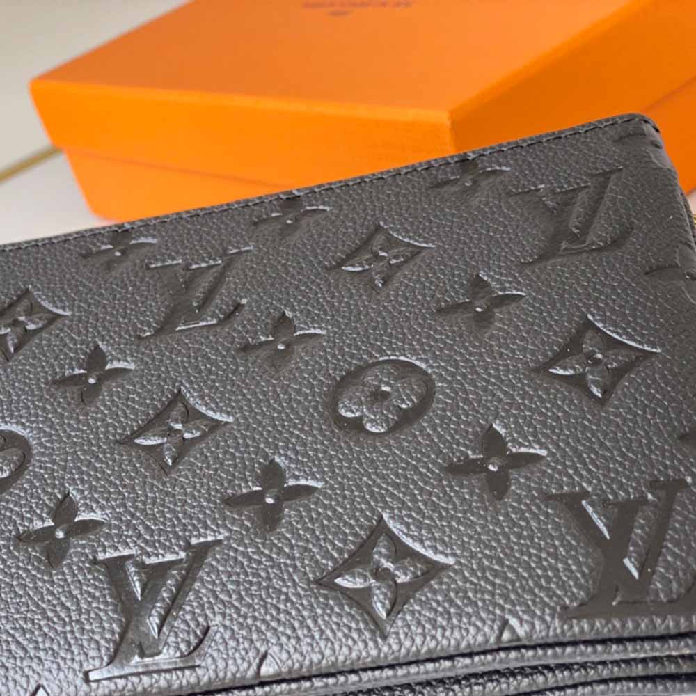 Replica Louis Vuitton Aaa- Double Zip Pochette M68568 Black/Blue - Image 8