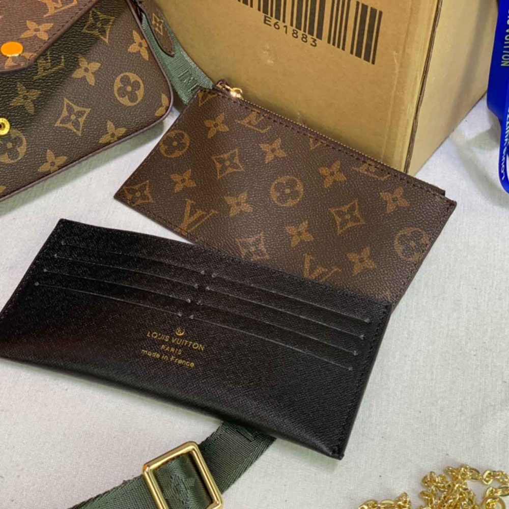 Best Replicas Bags - Louis Vuitton FeLICIE STRAP & GO M80091 GREEN/PINK Best Louis Vuitton LV Replica Bags On Sales