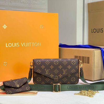 Alternative view of Replica Louis Vuitton Felicie Strap &Amp; Go M80091 Green/Pink