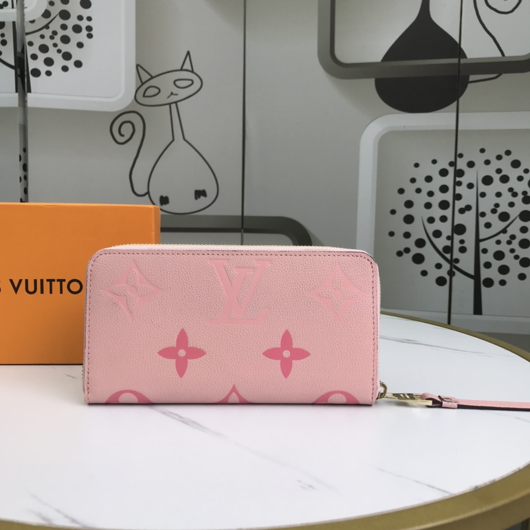 Replica Louis Vuitton Zippy Wallet Pink/Blue/Brown - Image 2
