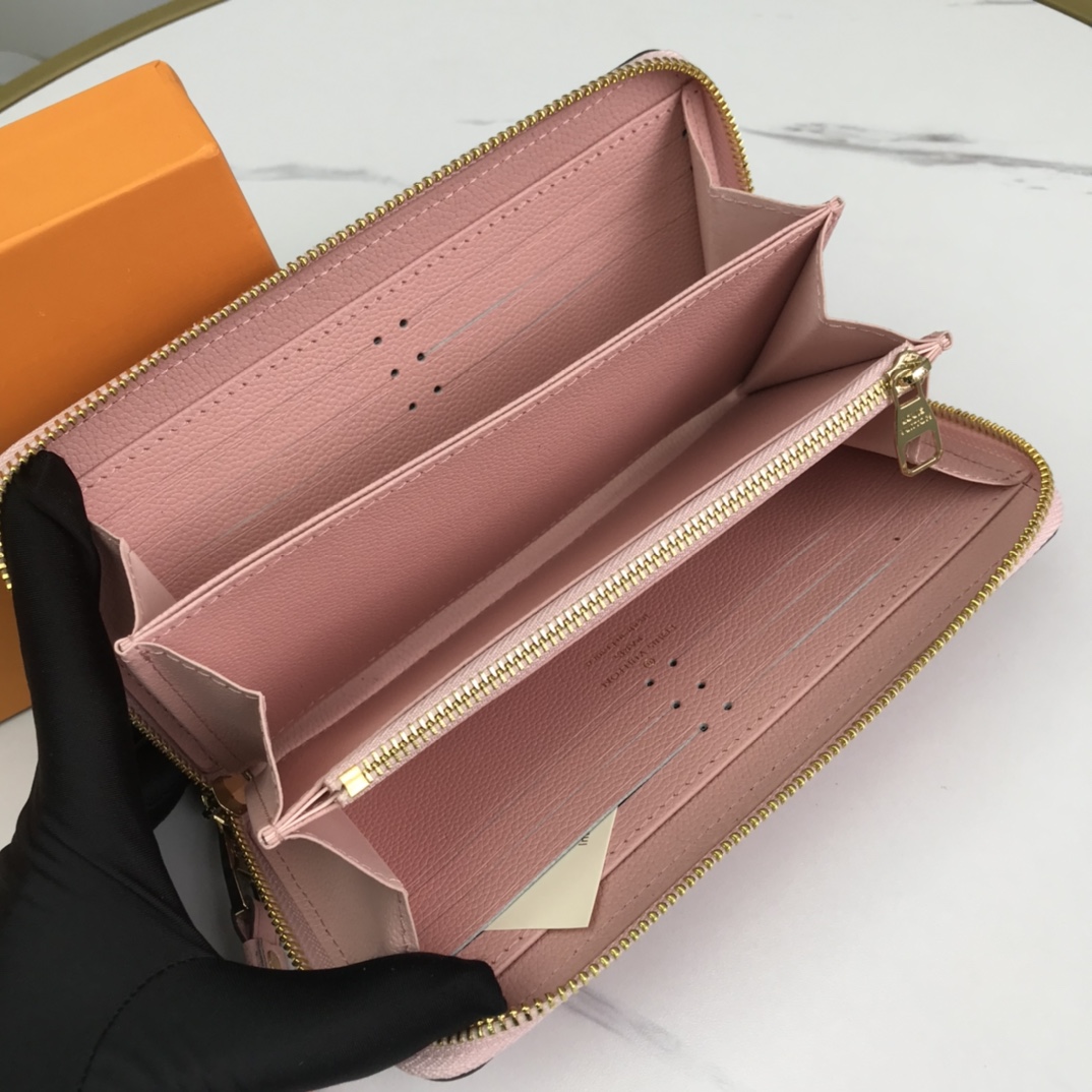 Replica Louis Vuitton Zippy Wallet Pink/Blue/Brown - Image 5