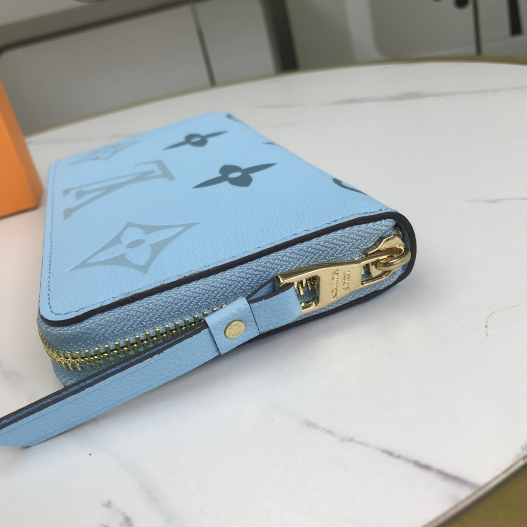 Replica Louis Vuitton Zippy Wallet Pink/Blue/Brown - Image 8