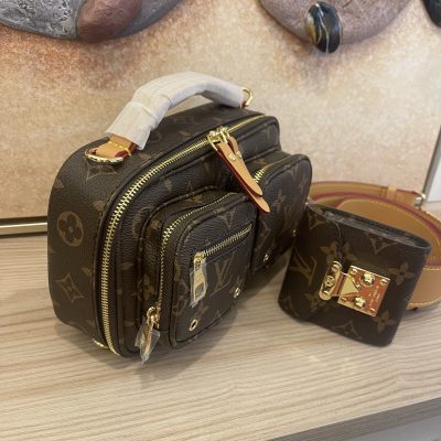 Alternative view of Replica Louis Vuitton Sporty Utility Crossbody Bag- Leather Strap