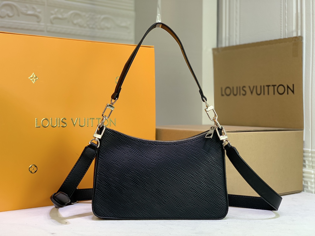 Replica Louis Vuitton Marelle Handbag Black/White/Brown - Image 3