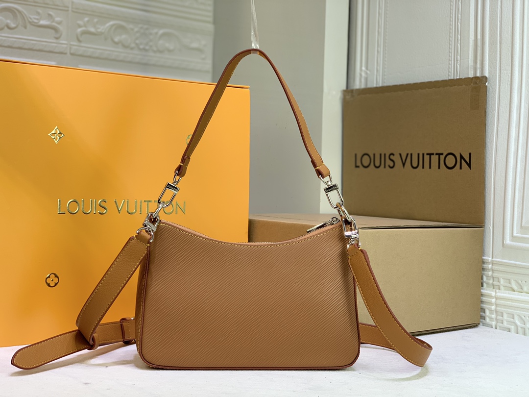 Replica Louis Vuitton Marelle Handbag Black/White/Brown - Image 9