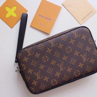 Alternative view of Replica Louis Vuitton Kasai Clutch Black/Brown