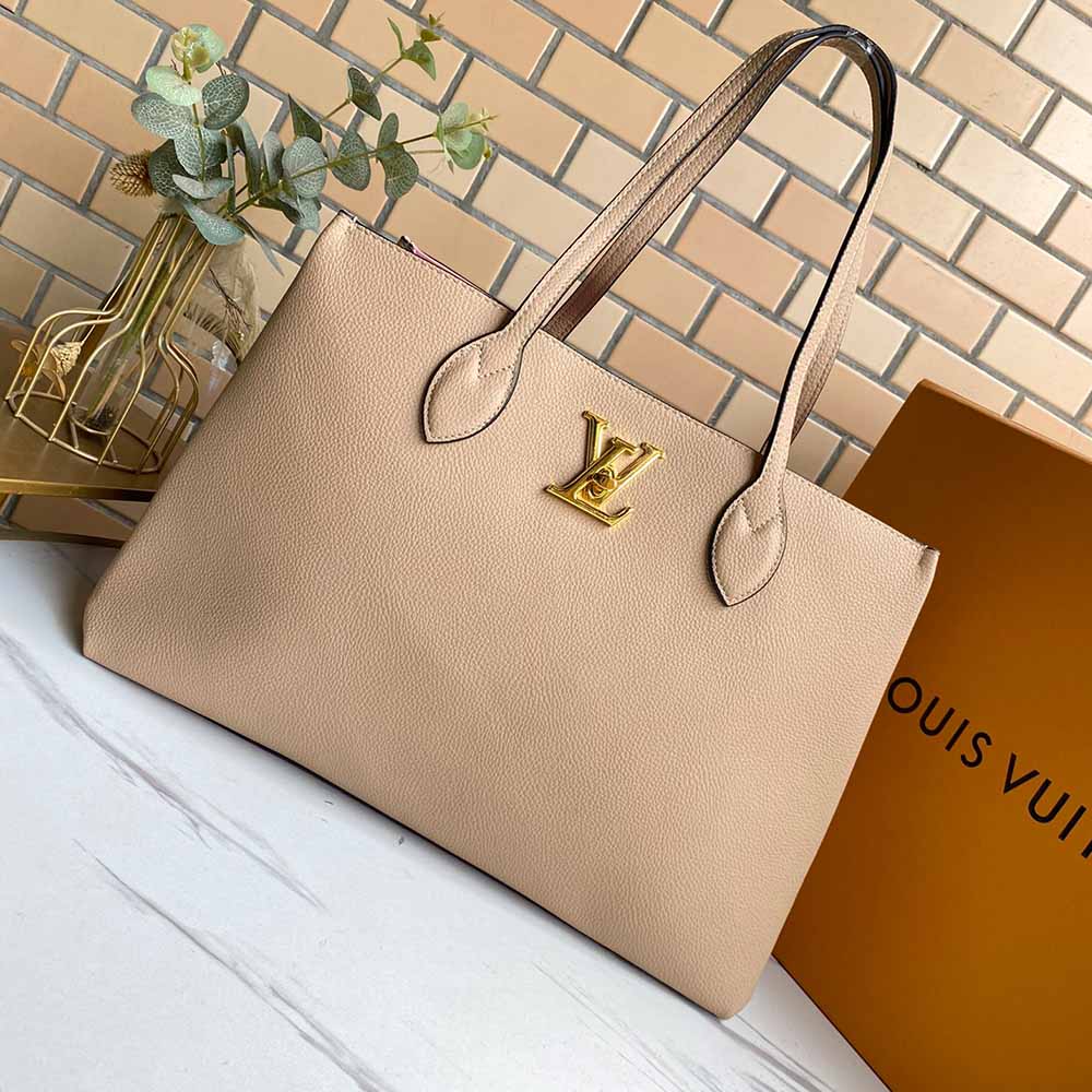 Replica Louis Vuitton Lockme Shopper M57346 Beige/Black/Green - Image 11
