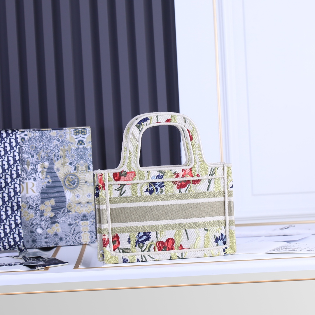 Replica Dior Multicolor Mizza Embroidery Mini Book Tote - Image 7