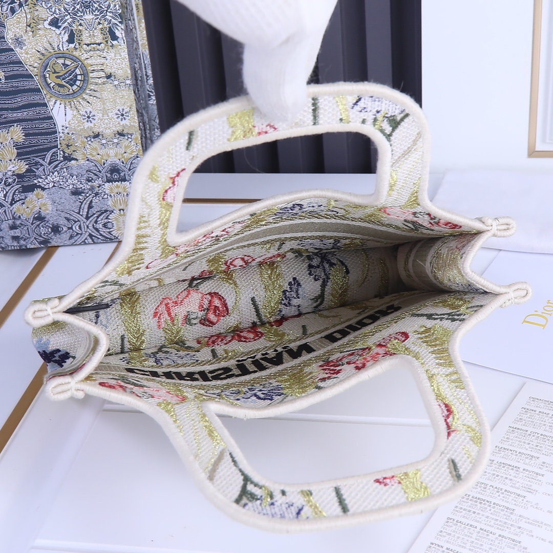 Replica Dior Multicolor Mizza Embroidery Mini Book Tote - Image 9