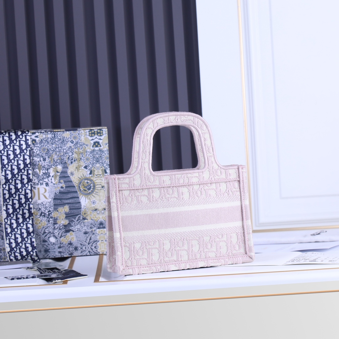 Replica Dior Oblique Embroidery Mini Book Tote - Image 11