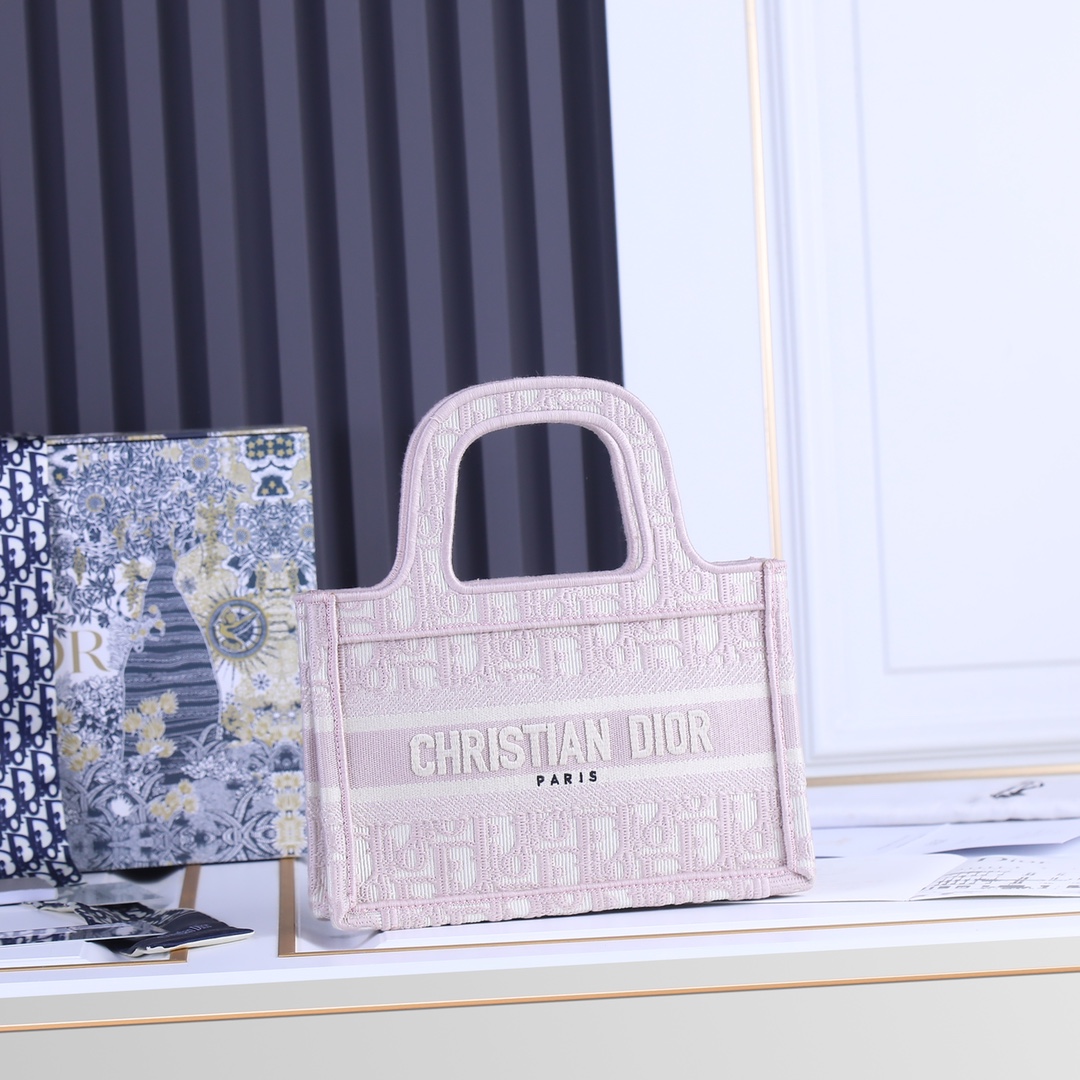 Replica Dior Oblique Embroidery Mini Book Tote - Image 10