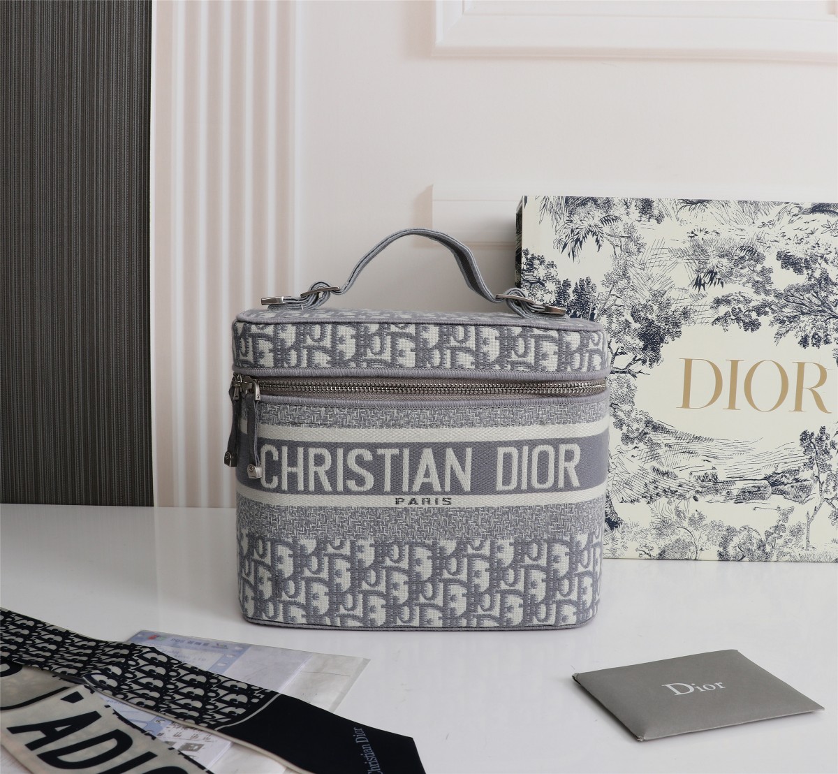 Replica Dior Travel Vanity Case Navy/Gray - Image 6