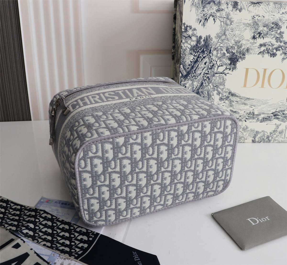 Replica Dior Travel Vanity Case Navy/Gray - Image 9