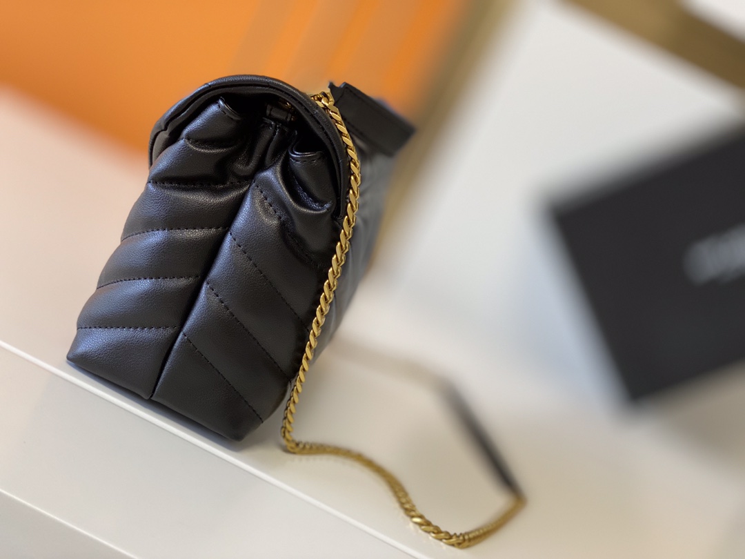 Replica Ysl Loulou Small Bag In Matelasse “Y” Leather- Black/Beige/Red - Image 2