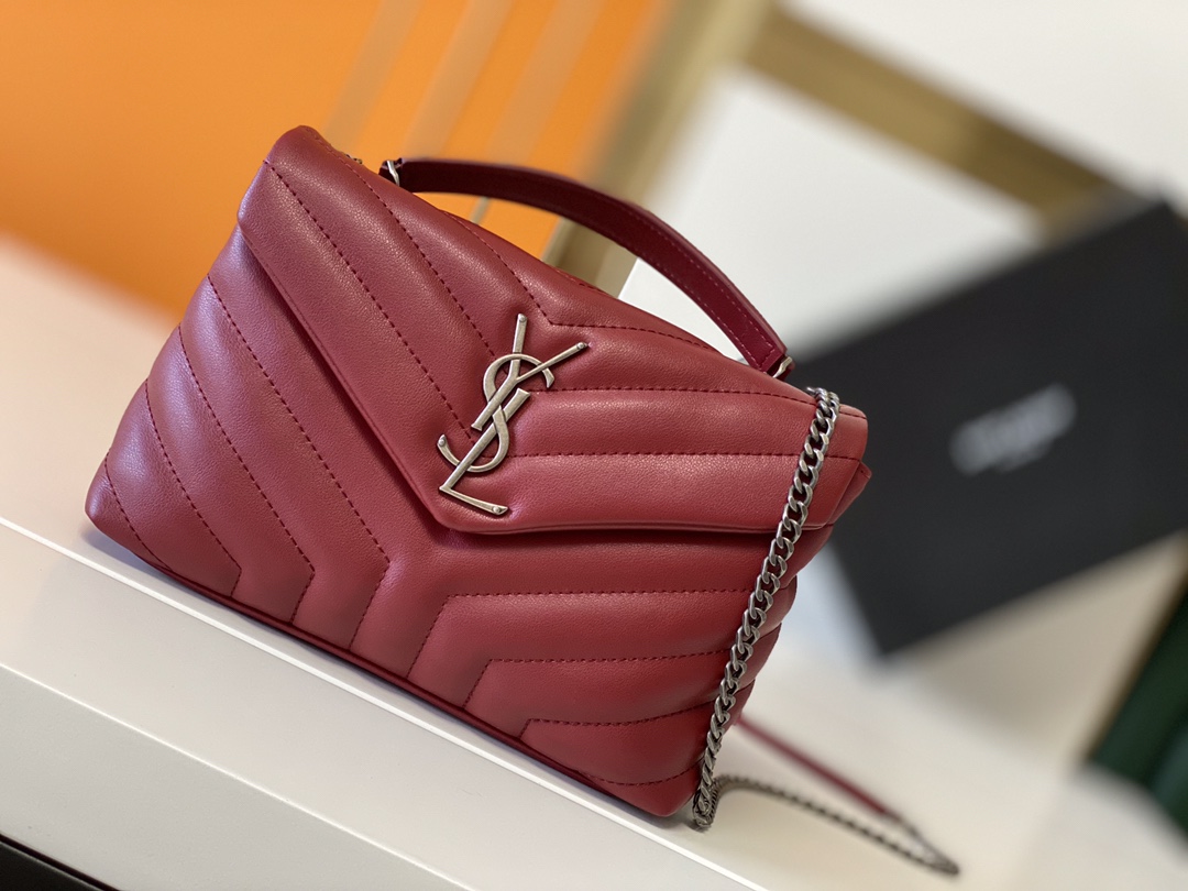 Replica Ysl Loulou Small Bag In Matelasse “Y” Leather- Black/Beige/Red - Image 21