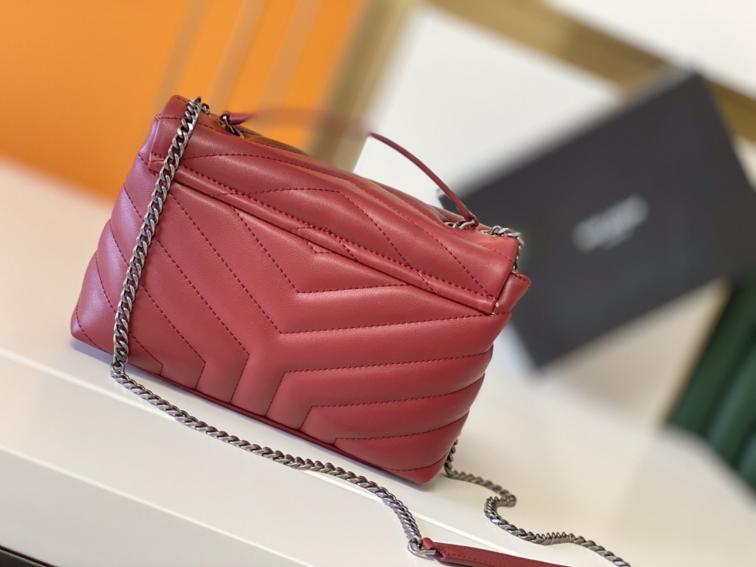 Replica Ysl Loulou Small Bag In Matelasse “Y” Leather- Black/Beige/Red - Image 23