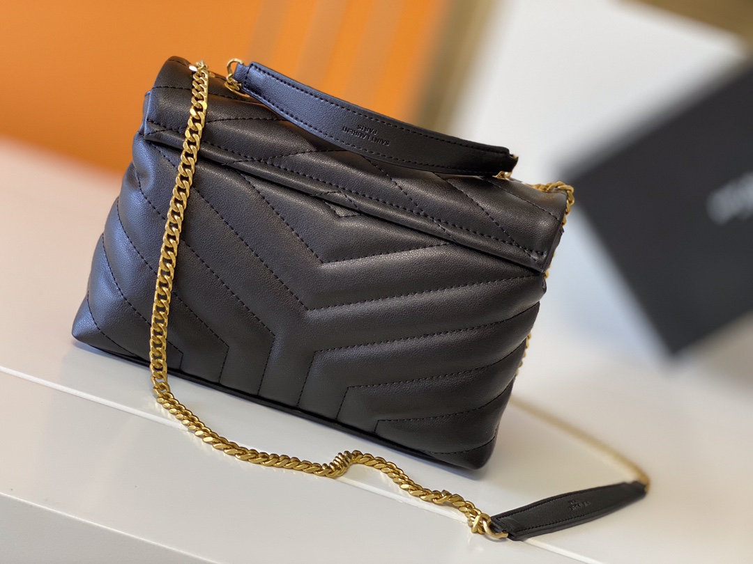 Replica Ysl Loulou Small Bag In Matelasse “Y” Leather- Black/Beige/Red - Image 3