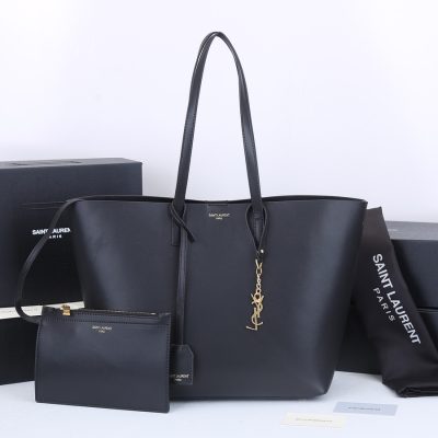 Replica Ysl Bold East/West Shopping Bag In Grained Leather