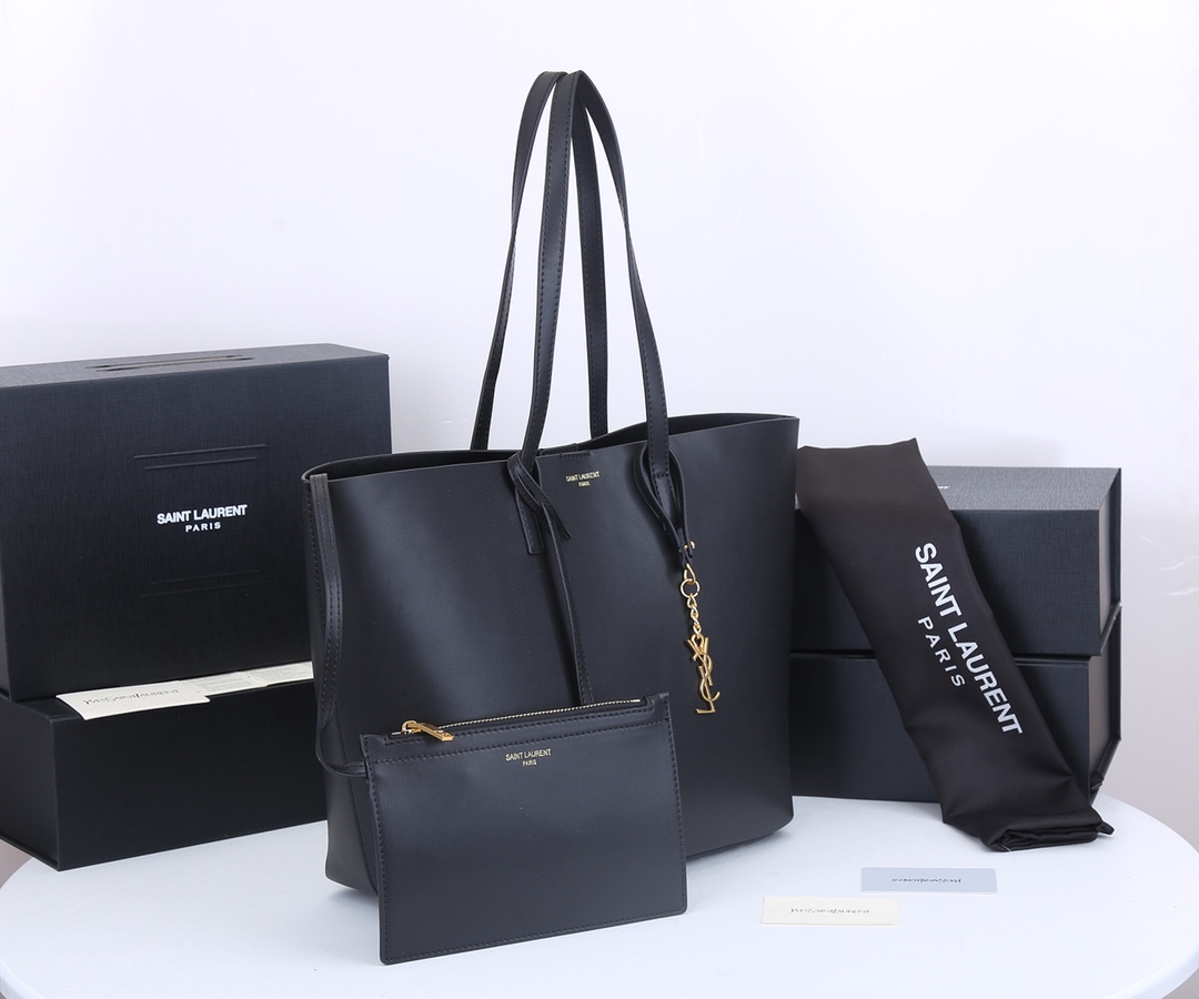 Replica Ysl Bold East/West Shopping Bag In Grained Leather - Image 3