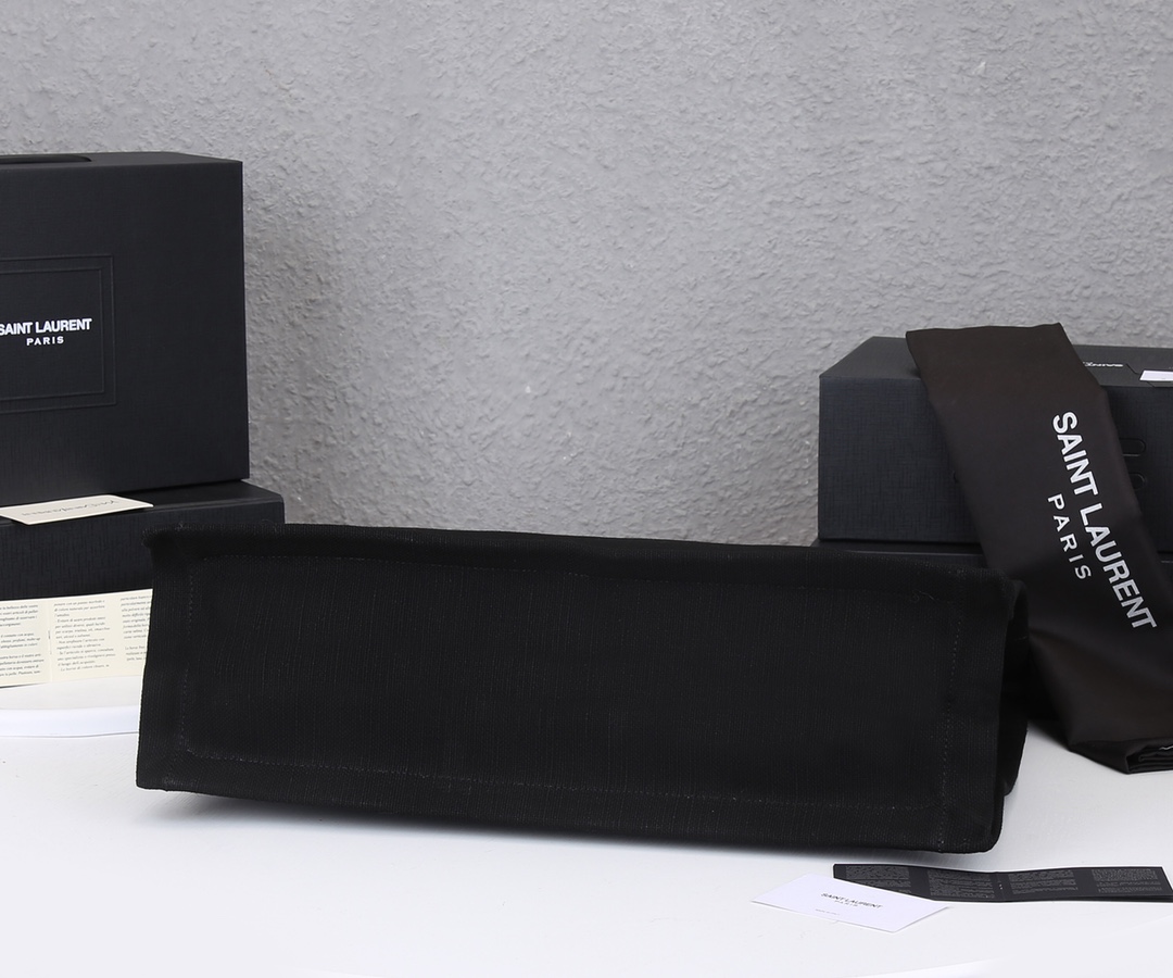 Replica Ysl Rive Gauche Tote Bag In Linen And Leather - Image 5