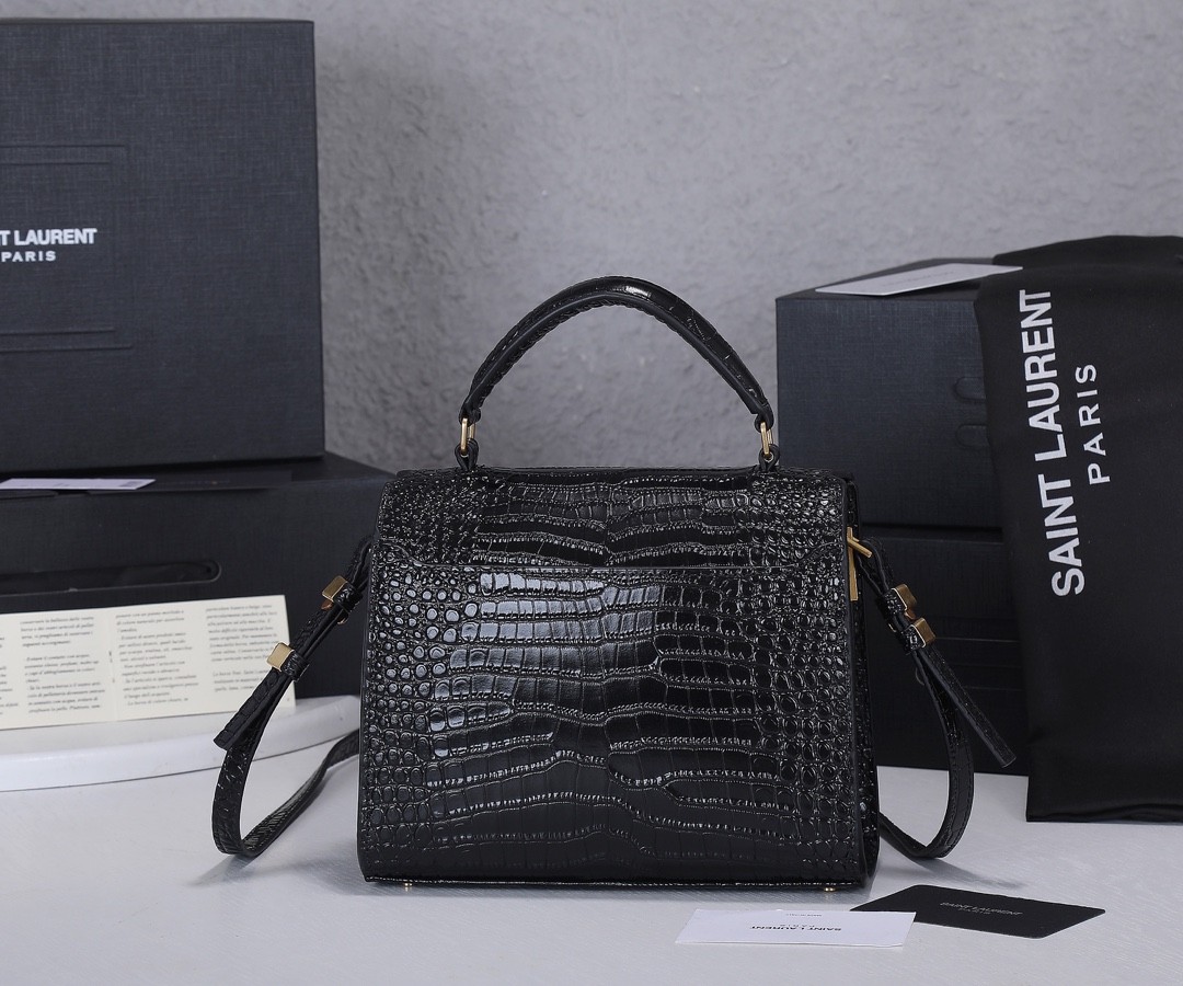 Replica Ysl Cassandra Crocodile Leather Mini Top Handle Bag - Image 2