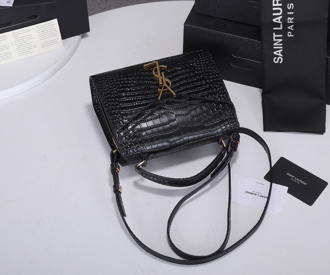 Replica Ysl Cassandra Crocodile Leather Mini Top Handle Bag - Image 3