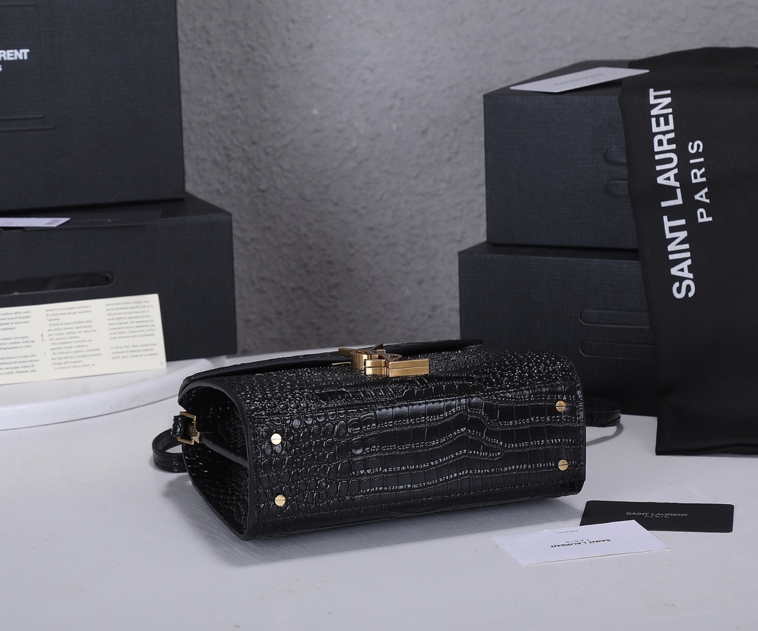Replica Ysl Cassandra Crocodile Leather Mini Top Handle Bag - Image 4