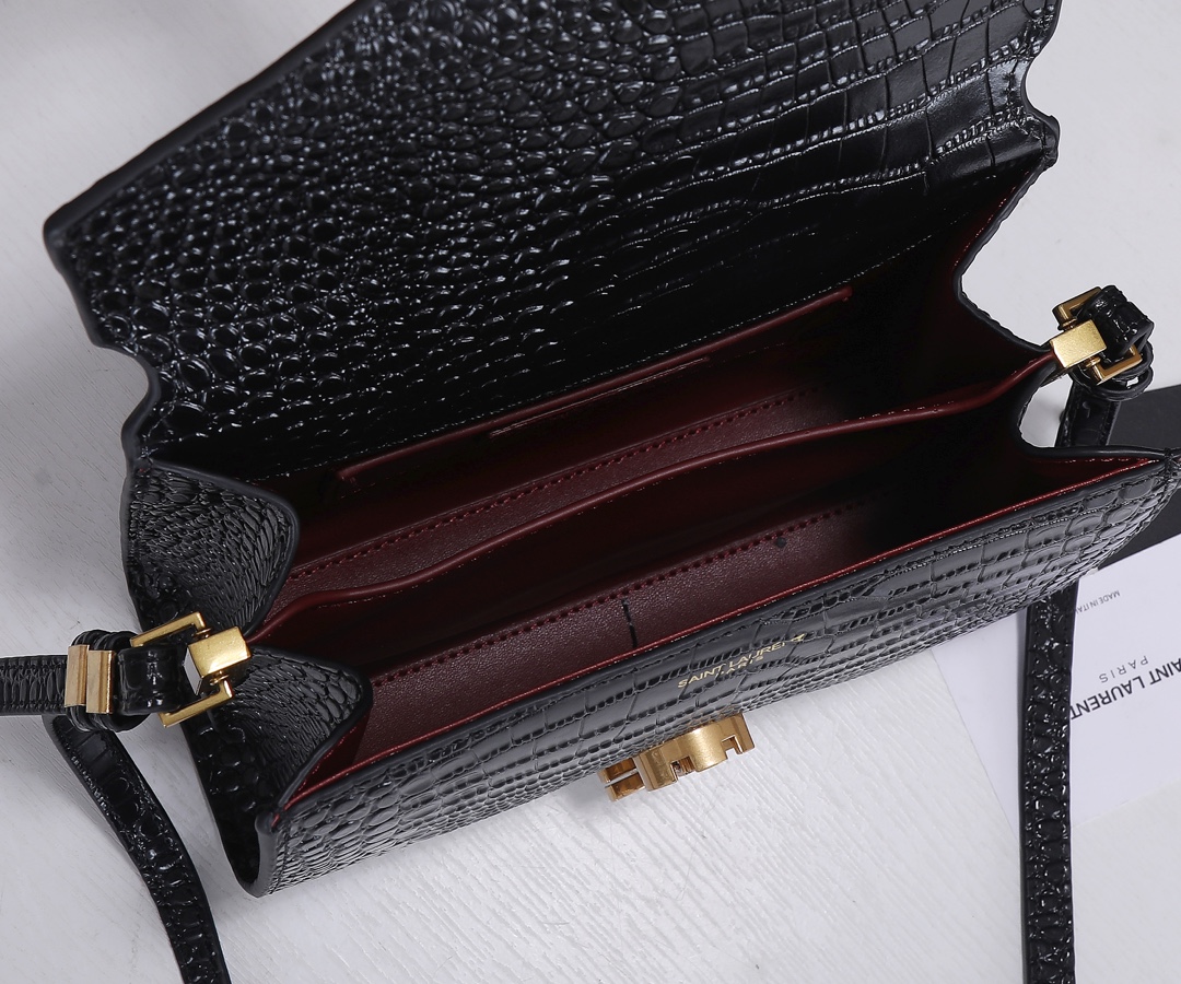 Replica Ysl Cassandra Crocodile Leather Mini Top Handle Bag - Image 8