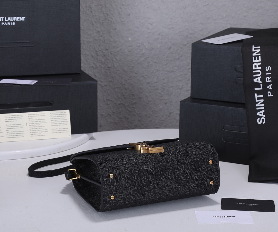 Replica Ysl Cassandra Grain De Poudre Leather Mini Top Handle Bag - Image 3