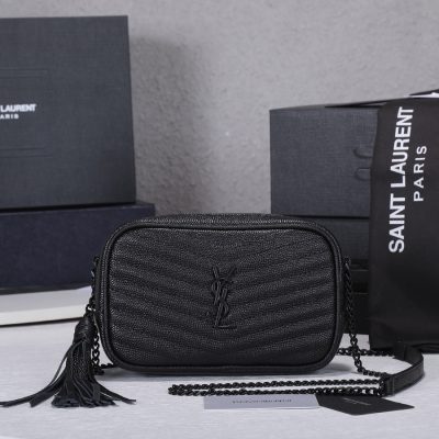 Replica Ysl Lou Mini Bag Black/Silver Hardware