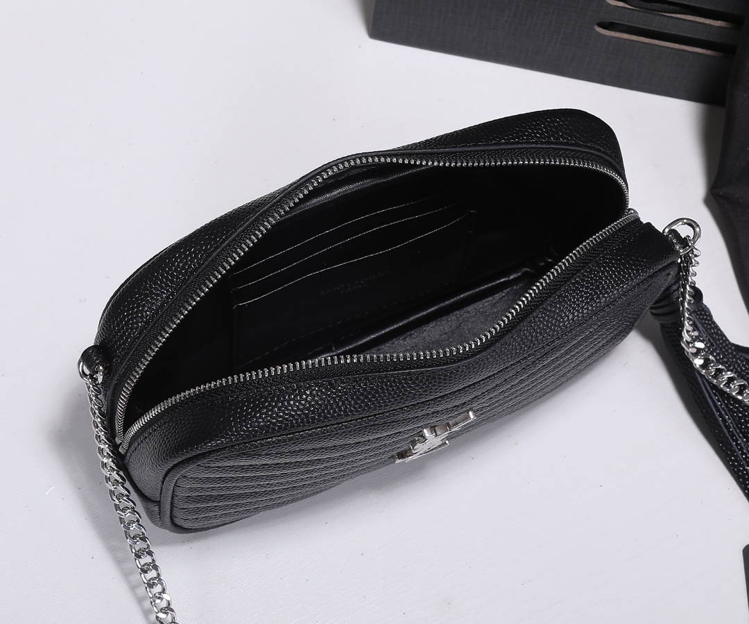 Replica Ysl Lou Mini Bag Black/Silver Hardware - Image 10