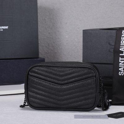 Alternative view of Replica Ysl Lou Mini Bag Black/Silver Hardware