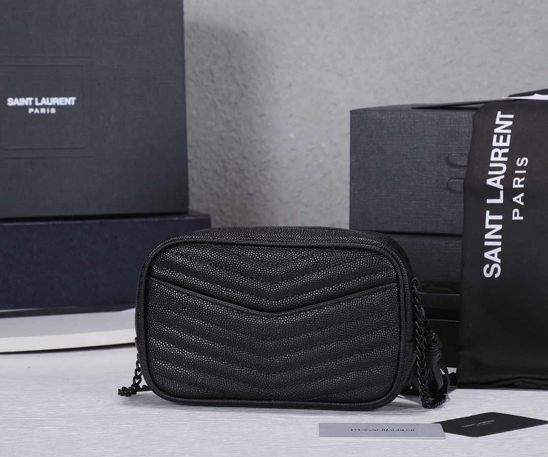 Replica Ysl Lou Mini Bag Black/Silver Hardware - Image 2