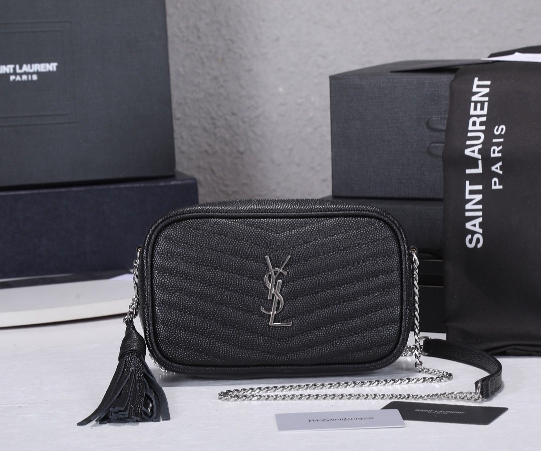Replica Ysl Lou Mini Bag Black/Silver Hardware - Image 6