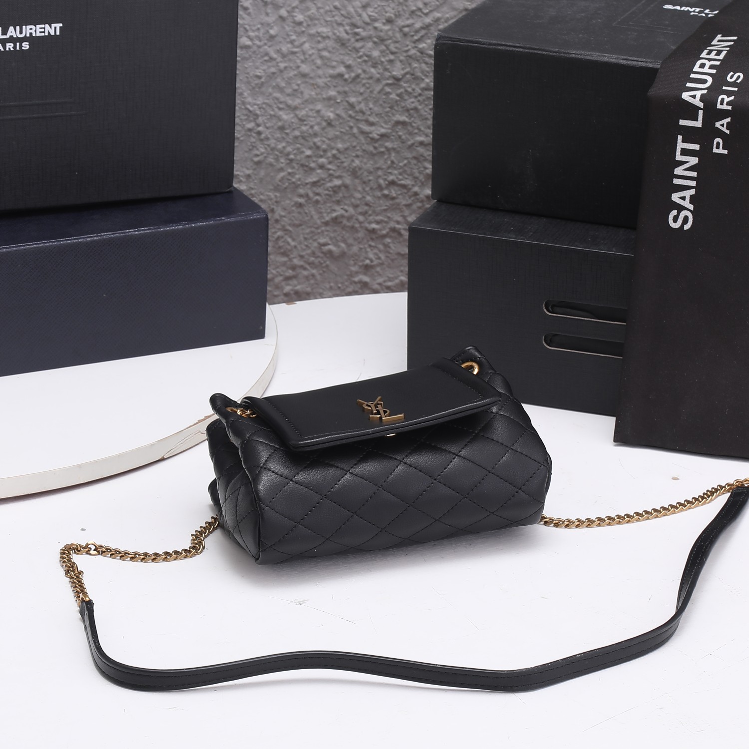 Replica Ysl Mini Nolita Bag In Lambskin- Black/White - Image 3
