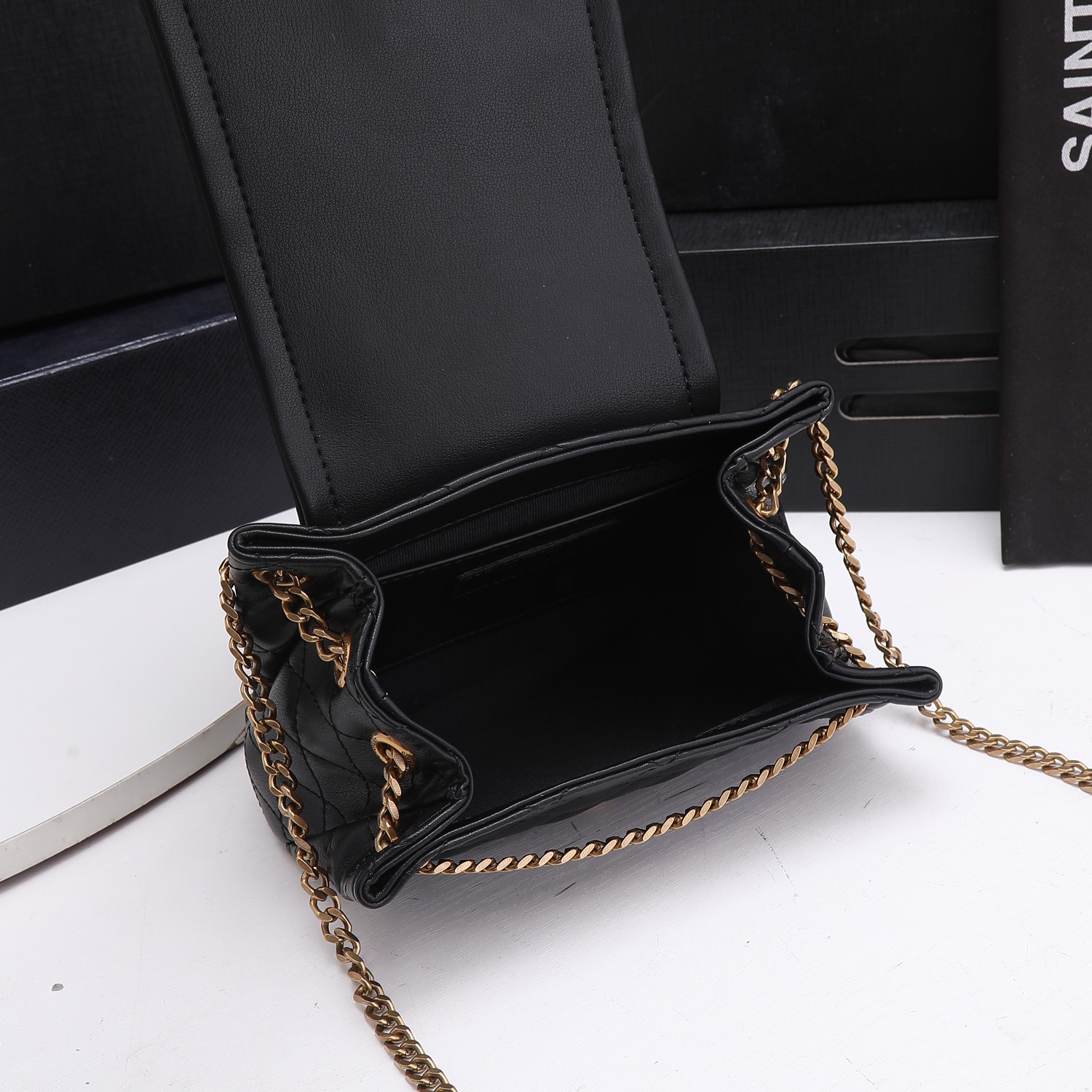 Replica Ysl Mini Nolita Bag In Lambskin- Black/White - Image 4