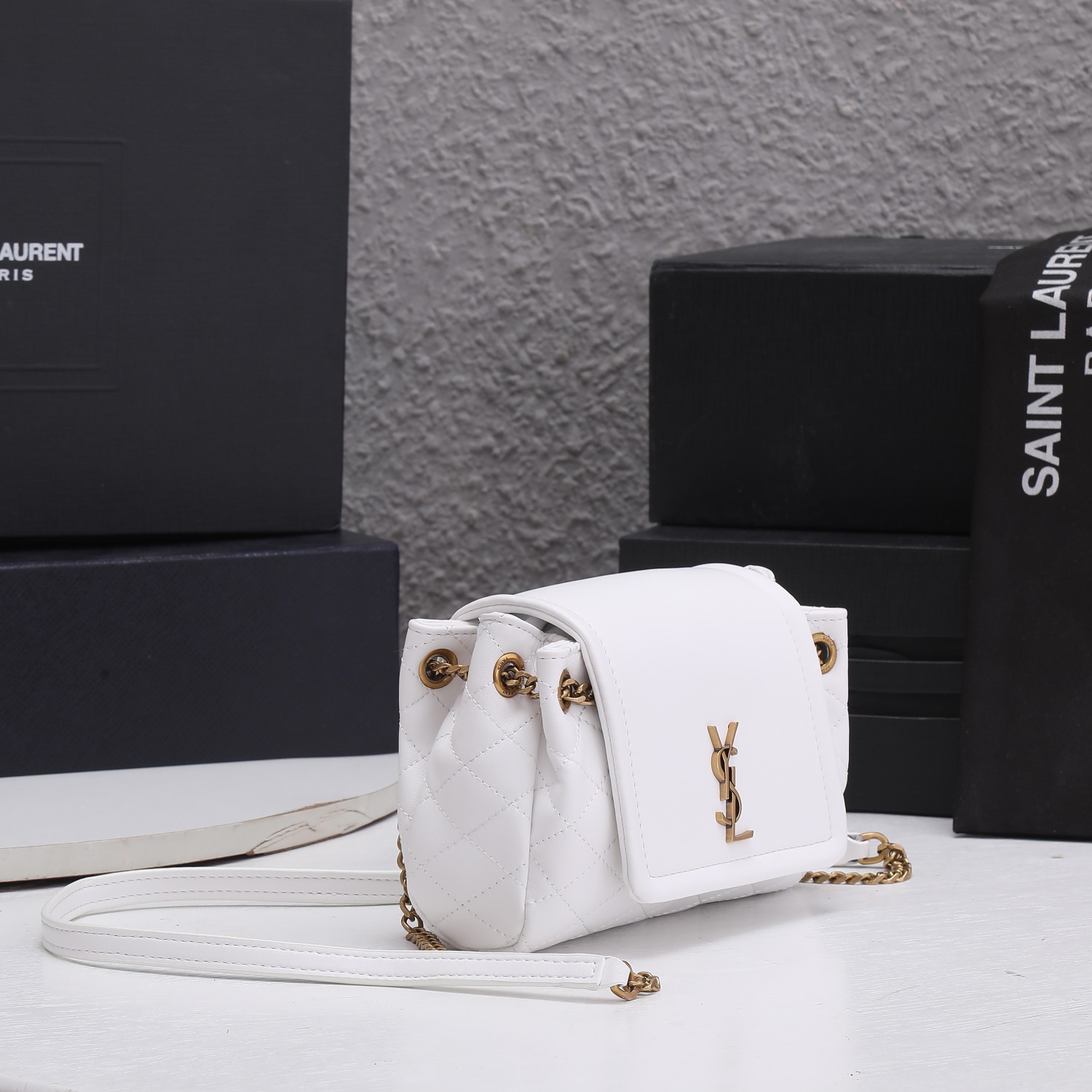 Replica Ysl Mini Nolita Bag In Lambskin- Black/White - Image 7