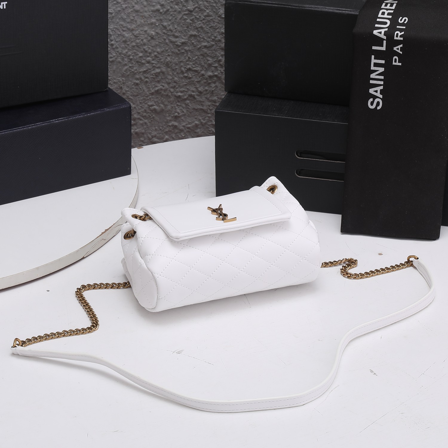 Replica Ysl Mini Nolita Bag In Lambskin- Black/White - Image 9
